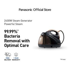 Panasonic NI-GT500 Anti-Calc Steam Generator Iron with 2400W power, 99.99% bacteria removal, free delivery and 1 year warranty from official store.
