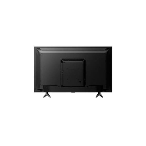 Panasonic TH-32L400K 32-inch LED HD TV rear view showing black back panel with stand legs and mounting bracket against white background.