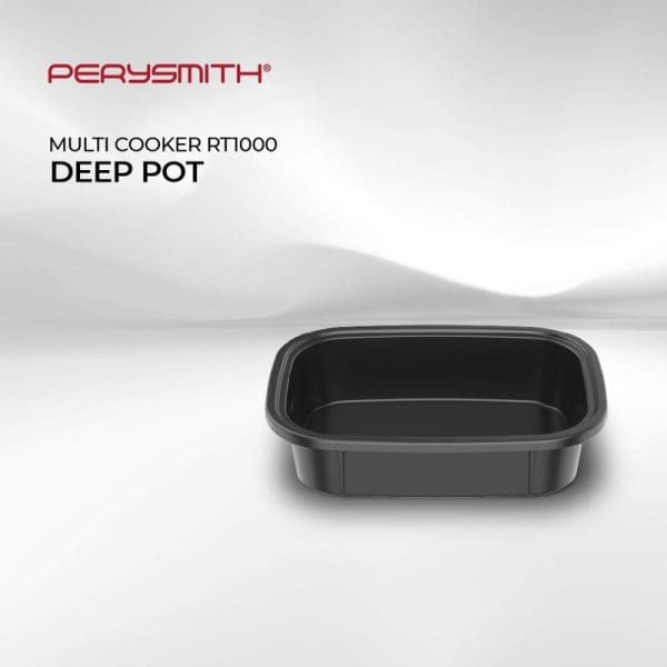 PerySmith Multi Cooker RT1000 Deep Pot - black rectangular non-stick cooking pot accessory for all-in-one multi cooker retro series appliance