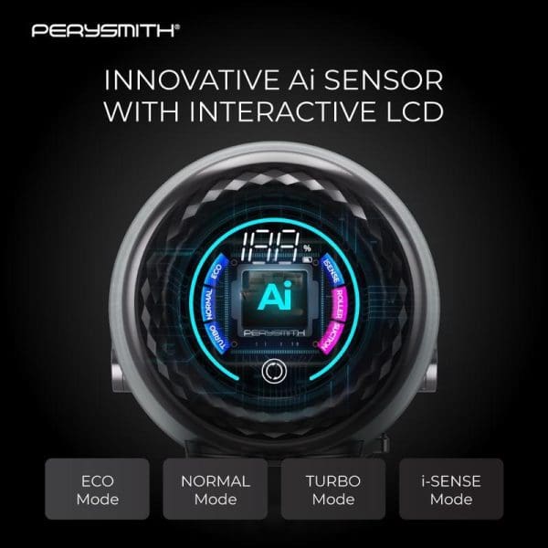 PerySmith Cordless Vacuum Cleaner Sonic Pro Core Series X6 Pro featuring innovative AI sensor with interactive LCD display showing four operation modes