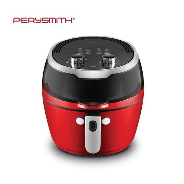 PerySmith Dual Speed Air Fryer 2XL Size Ecohealth II Series 8.5L PS8000 in red and black with digital controls and handle
