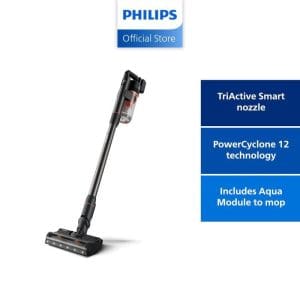 Philips XC7055 Pembersih Vakum Tanpa Wayar Basah dan Kering dengan teknologi TriActive Smart nozzle, PowerCyclone 12, dan modul Aqua untuk mengepel dari kedai rasmi Philips.