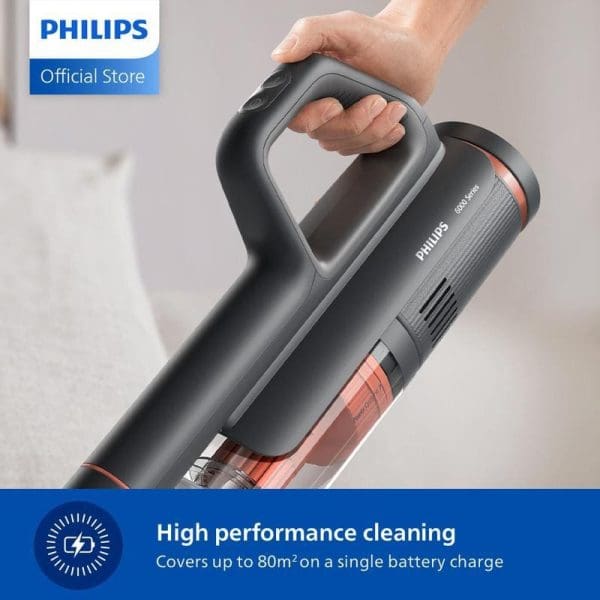 Philips XW6264 Penyedut Habuk Tanpa Wayar 2-dalam-1 Basah dan Kering dengan prestasi tinggi, boleh membersihkan sehingga 80m² dalam satu cas bateri