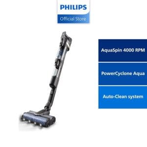 Philips XW9465 Pembersih Vakum Tanpa Wayar 3-dalam-1 Basah dan Kering dengan teknologi AquaSpin 4000 RPM, PowerCyclone Aqua dan sistem Auto-Clean dari kedai rasmi Philips.