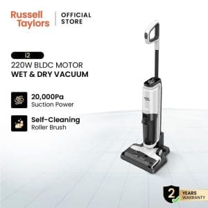 Russell Taylors i2 penyedut vakum tanpa wayar 220W BLDC motor untuk basah dan kering dengan kuasa sedutan 20,000Pa dan berus pembersih diri dengan jaminan 2 tahun